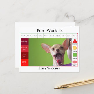 Funny dog educative game postcard