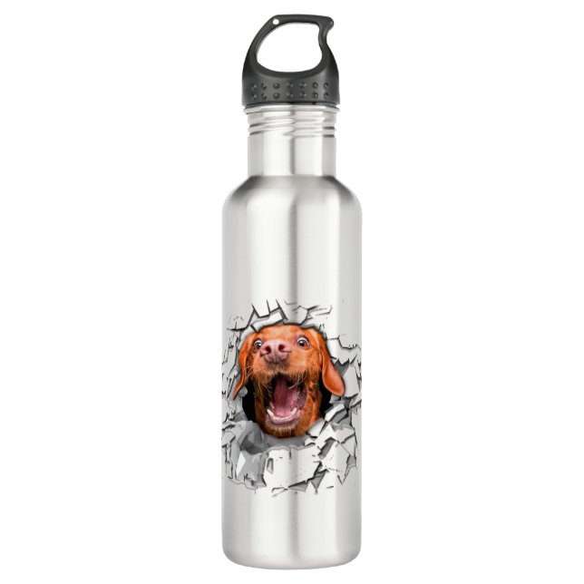 Funny dog face  710 ml water bottle (Front)