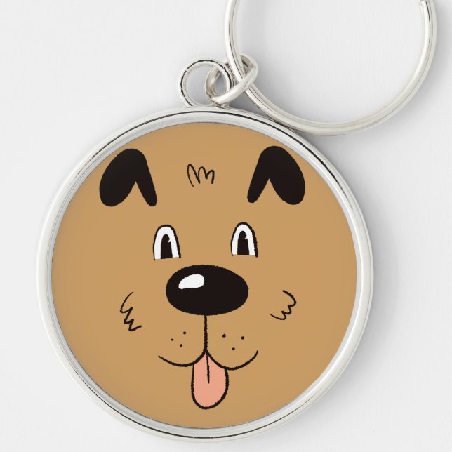 Funny Dog Face Key Ring (Front)