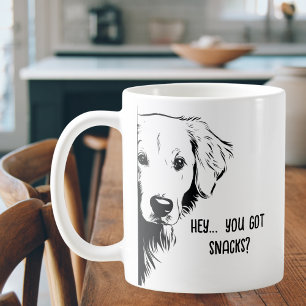 Funny Dog Face & Snacks Dog Mum Humour Coffee Mug