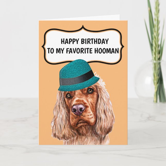 Funny dog favorite hooman custom message birthday card (Front)