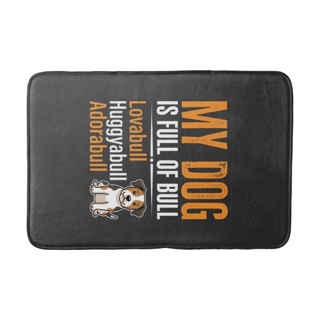 Funny Dog Full Of Bull Design Bath Mat (Front)