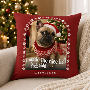 Funny Dog Funny Pet Photo Christmas  Cushion