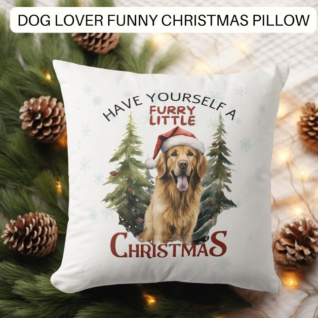 Funny Dog Furry Little Christmas Cushion (Creator Uploaded)
