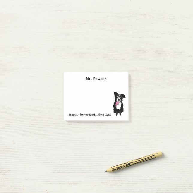 Funny Dog Gift for Teacher Border Collie Custom  Post-it Notes (On Desk)