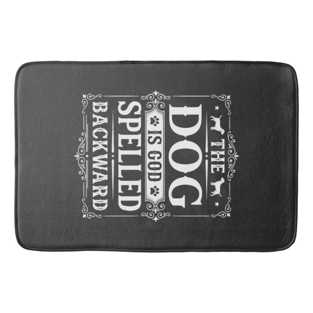 Funny Dog God Spelled Backward Bath Mat (Front)