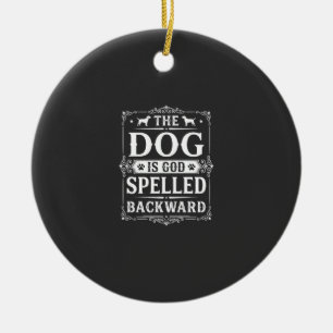 Funny Dog God Spelled Backward Ceramic Tree Decoration