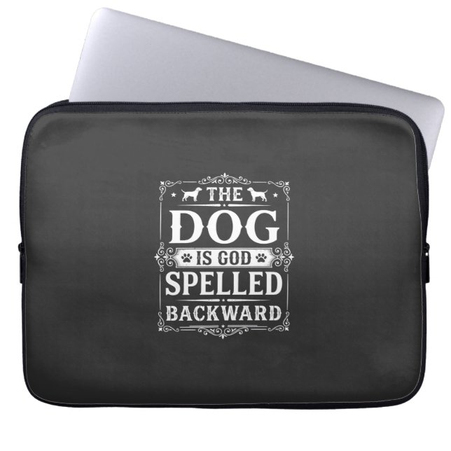 Funny Dog God Spelled Backward Laptop Sleeve (Front)