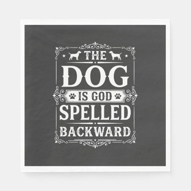 Funny Dog God Spelled Backward Napkin (Front)