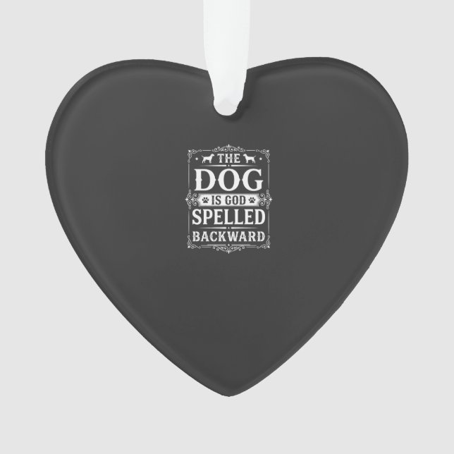 Funny Dog God Spelled Backward Ornament (Front)