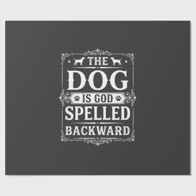 Funny Dog God Spelled Backward Wrapping Paper (Flat)