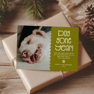 Funny 'Dog Gone Year' Pet Photo Holiday Card