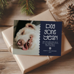 Funny 'Dog Gone Year' Pet Photo Holiday Card