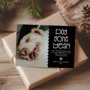 Funny 'Dog Gone Year' Pet Photo Holiday Card