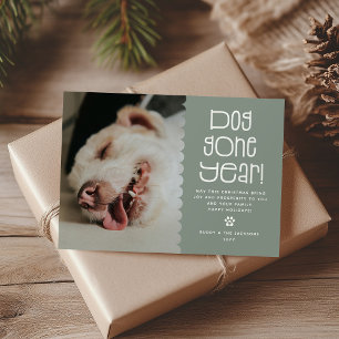 Funny 'Dog Gone Year' Pet Photo Holiday Card
