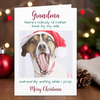 Funny Dog Grandma Custom Pet Photo Merry Christmas