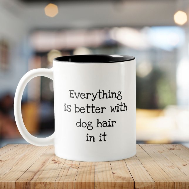 Funny Dog Hair - The Secret Ingredient Pet Lover Two-Tone Coffee Mug (Creator Uploaded)