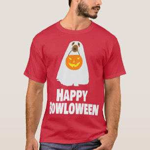 Funny Dog Halloween Ghost Costume Happy Bowloween  T-Shirt