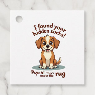 Funny Dog Hidden Socks Quote Vintage Cartoon Pet H Favour Tags