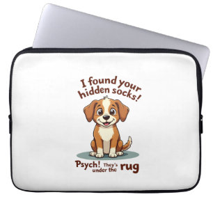 Funny Dog Hidden Socks Quote Vintage Cartoon Pet H Laptop Sleeve