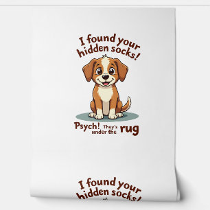 Funny Dog Hidden Socks Quote Vintage Cartoon Pet H Wallpaper