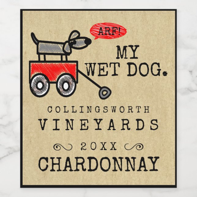  Funny Dog Homemade Wine Label (Single Label)