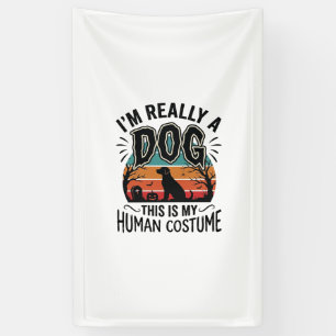 Funny Dog Human Costume Halloween Vintage Dog Desi Banner