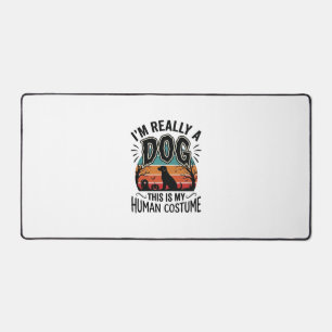 Funny Dog Human Costume Halloween Vintage Dog Desi Desk Mat