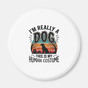 Funny Dog Human Costume Halloween Vintage Dog Desi Magnet