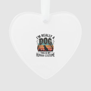 Funny Dog Human Costume Halloween Vintage Dog Desi Ornament