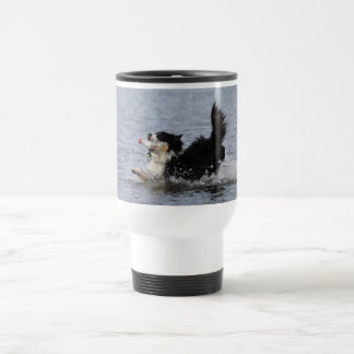 Funny dog in water, customisable mug