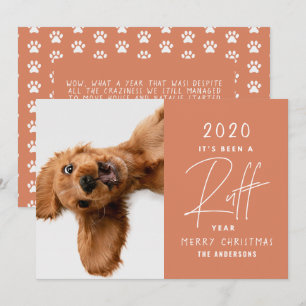 Funny Dog It's Been A Ruff Year Personalised Card