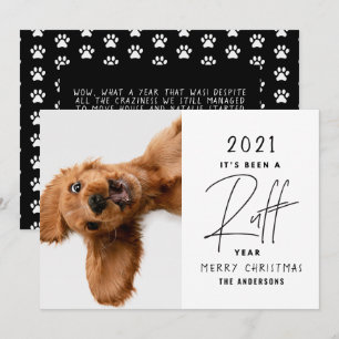 Funny Dog It's Been A Ruff Year Personalised Card