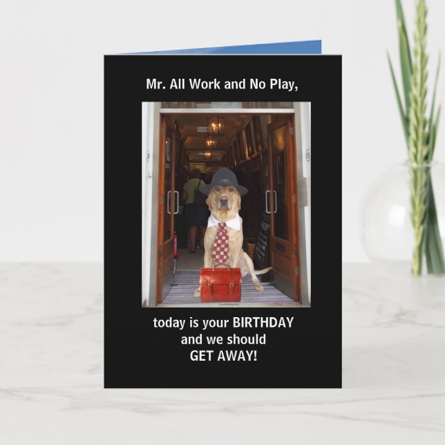 Funny Dog/Lab Husband Birthday Card (Front)