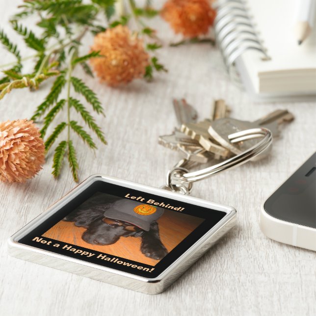 Funny Dog Left Behind This Halloween Key Ring (Side)