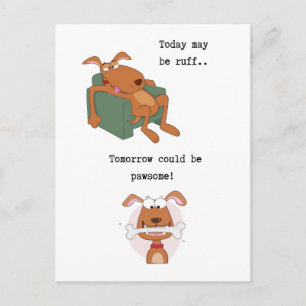 Funny Dog Life Quote Inspirational Postcard