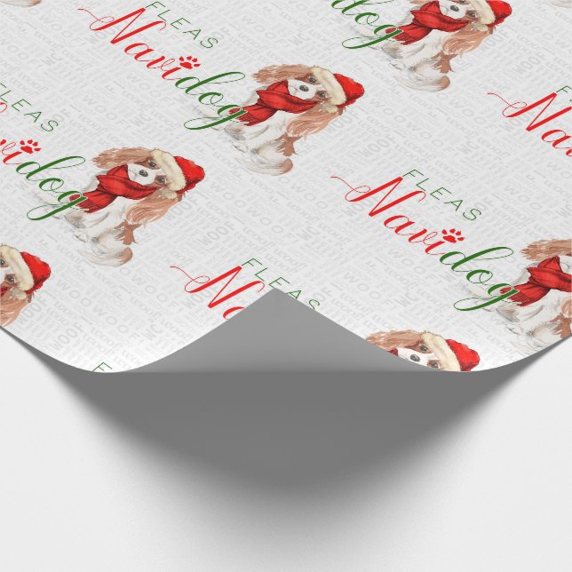 Funny Dog Lover Cavalier King Charles Spaniel Wrapping Paper (Corner)