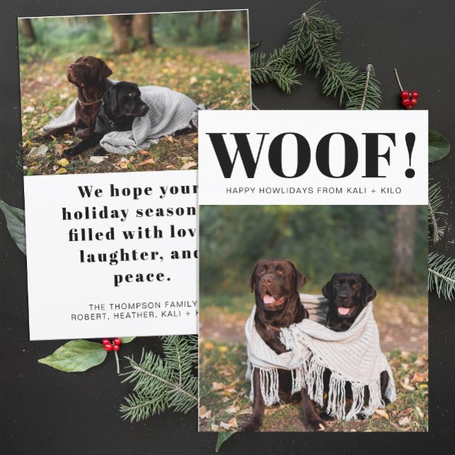Funny Dog Lover Christmas Photo Cute Personalised Holiday Card (Creator Uploaded)