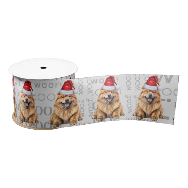 Funny Dog Lover Cute Chow Chow Dog Christmas Satin Ribbon (Spool)