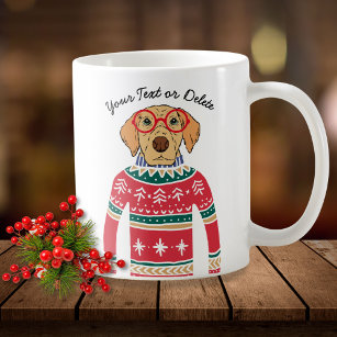 Funny Dog Lover Dog Wearing Ugly Christmas Sweater Coffee Mug