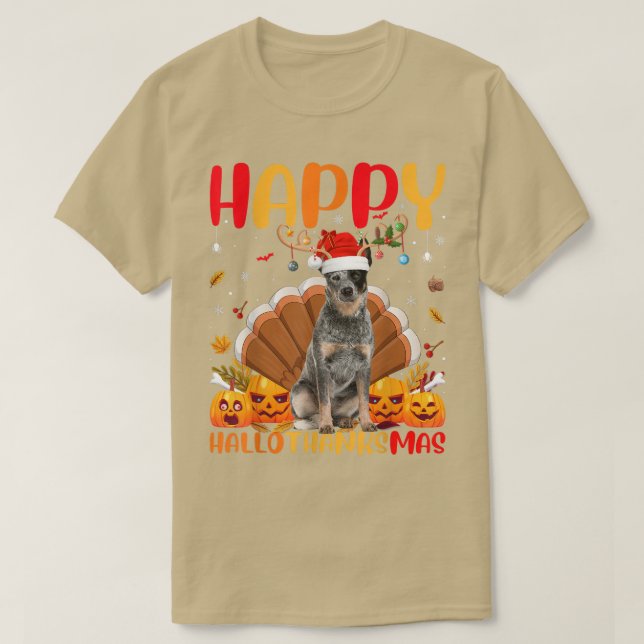 Funny Dog Lover Happy Australian Cattle Dog HelloT T-Shirt (Design Front)
