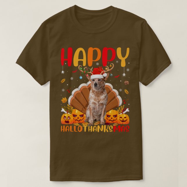 Funny Dog Lover Happy Blue Heeler Dog HelloThanksM T-Shirt (Design Front)