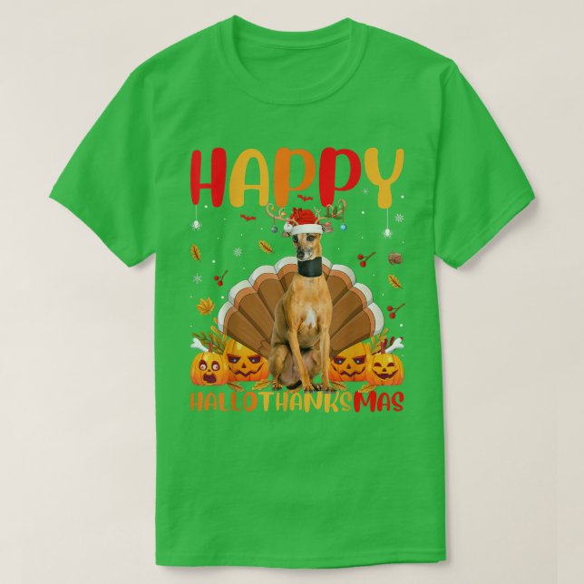 Funny Dog Lover Happy Italian Greyhound Dog HelloT T-Shirt (Design Front)
