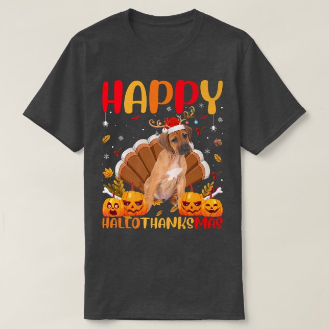 Funny Dog Lover Happy Rhodesian Ridgeback HelloTha T-Shirt (Design Front)