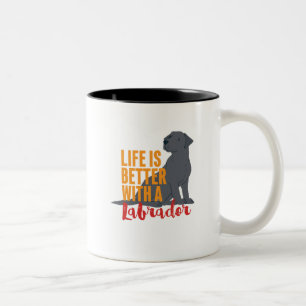 Funny Dog Lover Life Is Better With a Retriever Two-Tone Coffee Mug