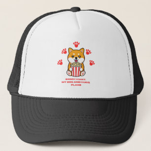 Funny Dog Lover Movie Night Cute Shiba Inu Trucker Hat