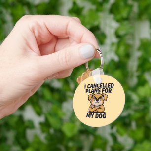 Funny Dog Lover Quote Cartoon Illustration Key Ring