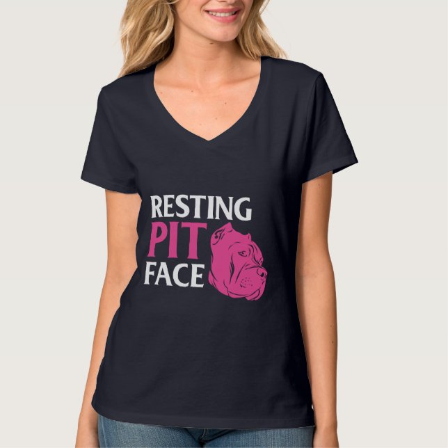 Funny Dog Lover Resting Pit Face T-Shirt (Front)