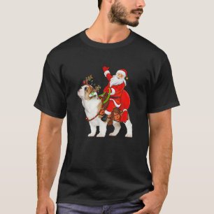 Funny Dog Lover Santa Riding English Bulldog Chris T-Shirt