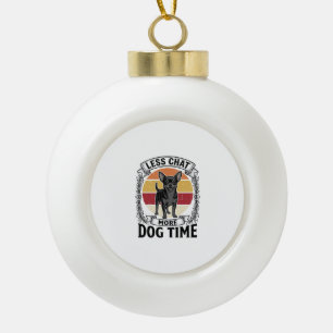 Funny Dog Lover Shirt Vintage Engraving Chihuahua Ceramic Ball Christmas Ornament